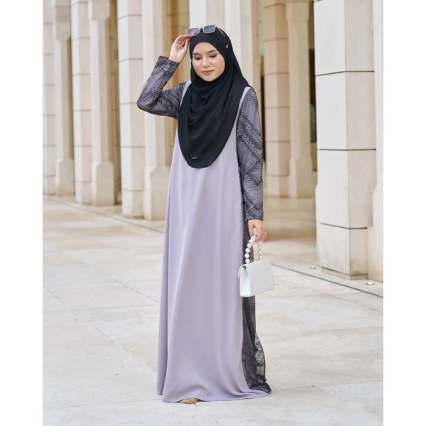 Abaya Lace Cassidy  - Grey Black - Image 3