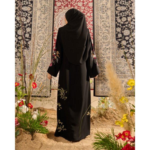 Abaya Sulam Raisa - Black Garden - Image 3