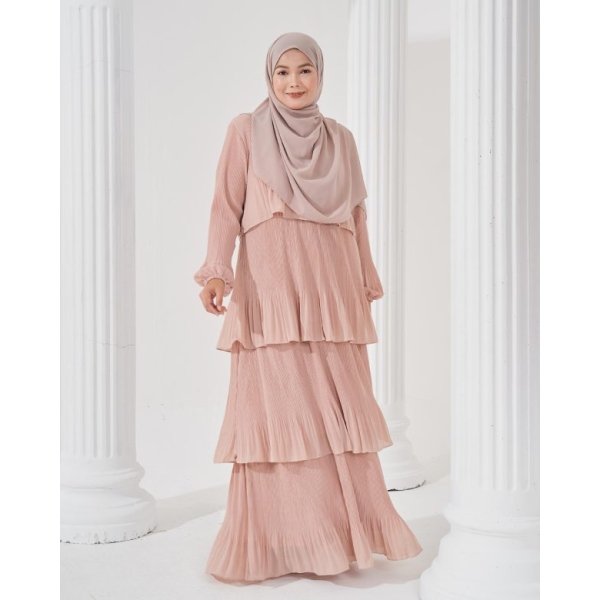 Dress Pleated Herisa - Soft Beige - Image 3