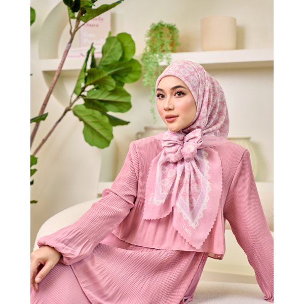 Valily Tudung Bawal Cotton Voile Essaouira - Azria Pink - Image 2