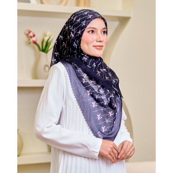 Valily Tudung Bawal Cotton Voile Essaouira - Hera Black - Image 2