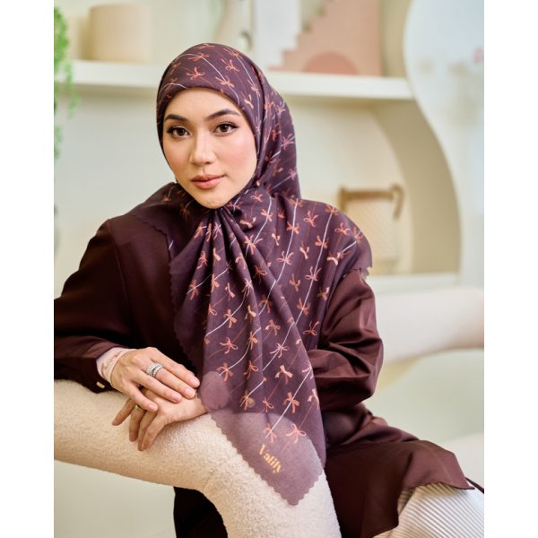 Valily Tudung Bawal Cotton Voile Essaouira - Hera Brown - Image 2